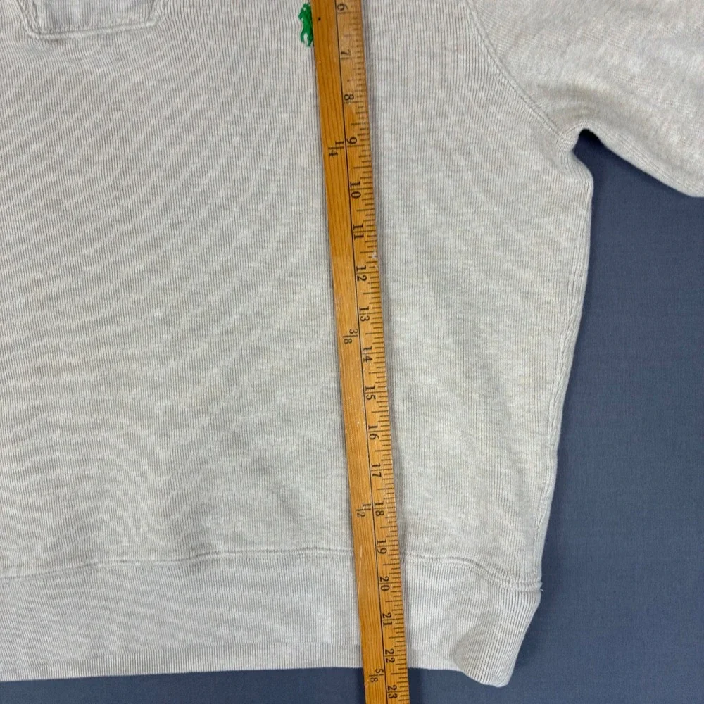 Polo Ralph Lauren Beige Tan Shawl Collar Sweater Men's Size Medium Green Pony